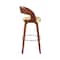 Armen Living Shelly 30" Bar Height Swivel Cream Faux Leather and Walnut Wood Bar Stool LCSHBACRWA30 - alternate 3